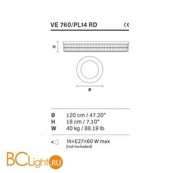 Потолочный светильник Masiero Impero & Deco VE 760/PL14 RD Cut - Схема