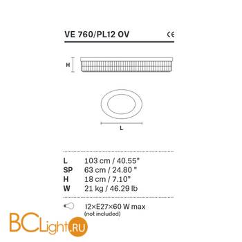 Потолочный светильник Masiero Impero & Deco VE 760/PL 12 OV Cut - Схема