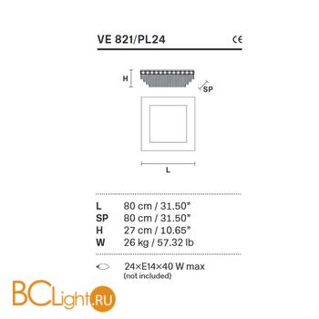 Потолочный светильник Masiero Impero & Deco VE 821 PL24 Cut - Схема