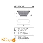 Потолочный светильник Masiero Impero & Deco VE 820 PL26 Cut - Схема