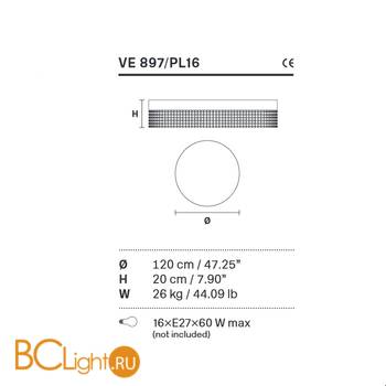Потолочный светильник Masiero Impero & Deco VE 897 PL16 G04 Cut - Схема