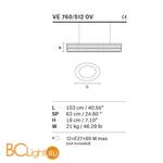 Подвесной светильник Masiero Impero & Deco VE 760/S12 OV Cut - Схема