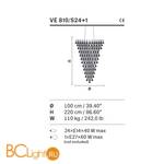 Подвесной светильник Masiero Impero & Deco VE 810/S24+1 Cut - Схема