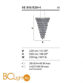 Подвесной светильник Masiero Impero & Deco VE 810/S28+1 Cut - Схема