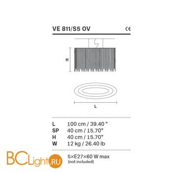 Подвесной светильник Masiero Impero & Deco VE 811/S5 OV Cut - Схема