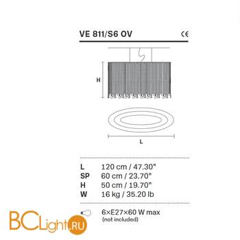 Подвесной светильник Masiero Impero & Deco VE 811/S6 OV Cut - Схема