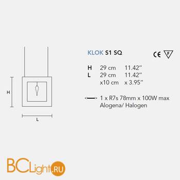 Подвесной светильник Masiero Eclettica Klok LED S1 SQ F-01 - Схема