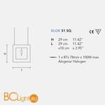 Подвесной светильник Masiero Eclettica Klok LED S1 SQ F-01 - Схема