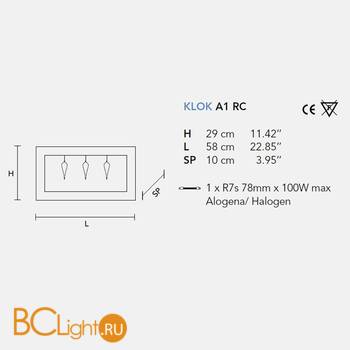 Настенный светильник Masiero Eclettica Klok LED A1 RC F-01 - Схема