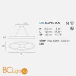 Подвесной светильник Masiero Libe ELLIPSE S120 W03 - Схема