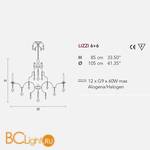 Люстра Masiero Lizzi 6+6 V13 - Схема