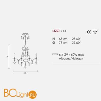 Люстра Masiero Lizzi 3+3 V13 - Схема