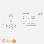 Люстра Masiero Lizzi 3+3 V13 - Схема