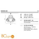 Люстра Masiero Maria Teresa VE 906/49 DW HALF CUT GLASS - Схема