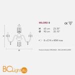 Люстра Masiero Milord 8 VV White / ORG/12/WH - Схема