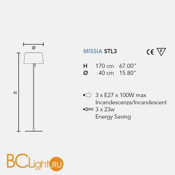Торшер Masiero Missia STL3 Multicolor - Схема