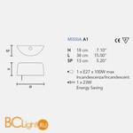 Настенный светильник Masiero Missia A1 P06 / WH-M - Схема