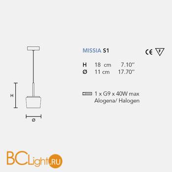 Подвесной светильник Masiero Missia S1 P06 / WH-M - Схема