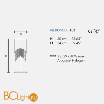 Настольная лампа Masiero Nerosole TL3 WH - Схема