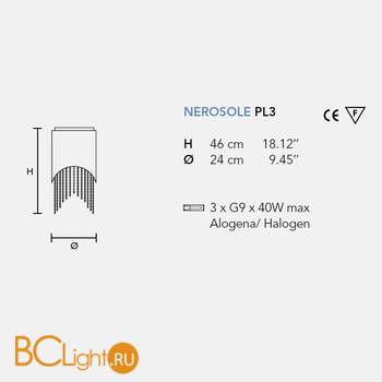 Потолочный светильник Masiero Nerosole PL3 WH - Схема