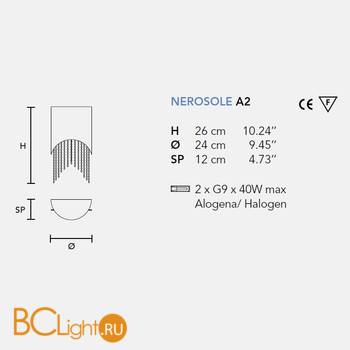 Настенный светильник Masiero Nerosole A2 WH - Схема