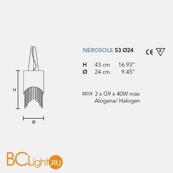Подвесной светильник Masiero Nerosole S3 24 BRONZO - Схема