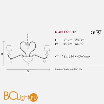 Люстра Masiero Noblesse 12 V13 / SHA-BD/14/IV - Схема
