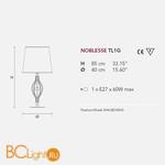 Настольная лампа Masiero Noblesse TL1G V13 / SHA-BD/40/IV - Схема