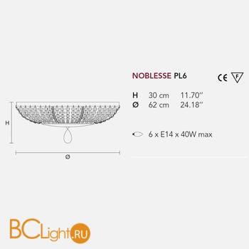 Потолочный светильник Masiero Noblesse PL6 V13 CUT CRYSTAL - Схема
