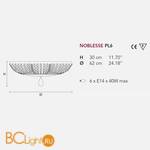 Потолочный светильник Masiero Noblesse PL6 V13 CUT CRYSTAL - Схема