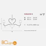 Люстра Masiero Noblesse 8 V97 / SHA-BD/14/WH - Схема