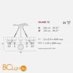 Люстра Masiero Nuare 12 /G08/ SAT/17/SN - Схема