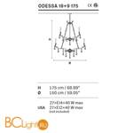 Люстра Masiero Odessa 18+9 175 G21 CUT CRYSTAL - Схема