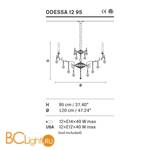 Люстра Masiero Odessa 12 95 G03 CUT CRYSTAL - Схема