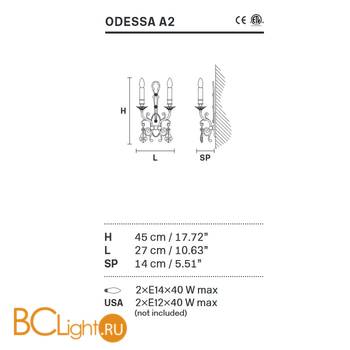Бра Masiero Odessa A2 G03 CUT CRYSTAL - Схема