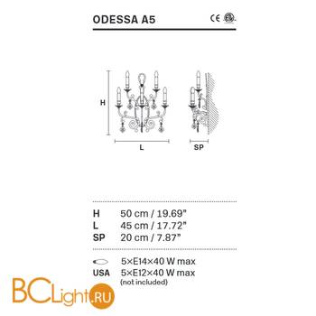 Бра Masiero Odessa A5 G03 CUT CRYSTAL - Схема