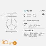 Потолочный светильник Masiero Ola PL6 90 F03 STD LIGHT / COLORED GLASS - Схема