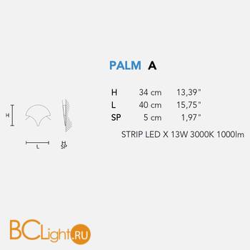 Настенный светильник Masiero PALM A40 W07 - Схема