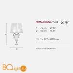 Настольная лампа Masiero Primadonna TL1G G01 / PON-BD/40/IV - Схема