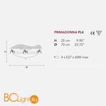 Потолочный светильник Masiero Primadonna PL4 G01 CRYSTALS FROM SWAROVSKI - Схема