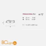 Потолочный светильник Masiero Primadonna PL3 G03 CRYSTALS FROM SWAROVSKI® - Схема