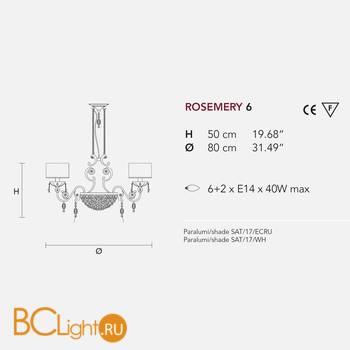 Люстра Masiero Rosemery 6 /V13/ SAT/17/ECRU - Схема