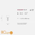 Настольная лампа Masiero Rosemery TL1P /V13/ SAT/20/ECRU - Схема