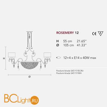 Люстра Masiero Rosemery 12 /V13/ SAT/17/ECRU - Схема