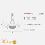 Люстра Masiero Rosemery 12 /V13/ SAT/17/ECRU - Схема