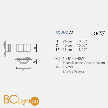 Бра Masiero Round A1 - Схема