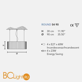 Подвесной светильник Masiero Round S2 70 - Схема