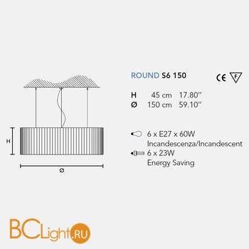 Подвесной светильник Masiero Round S6 150 - Схема