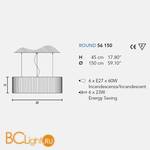 Подвесной светильник Masiero Round S6 150 - Схема