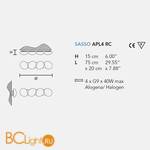 Настенно-потолочный светильник Masiero Sasso APL4 RC - Схема